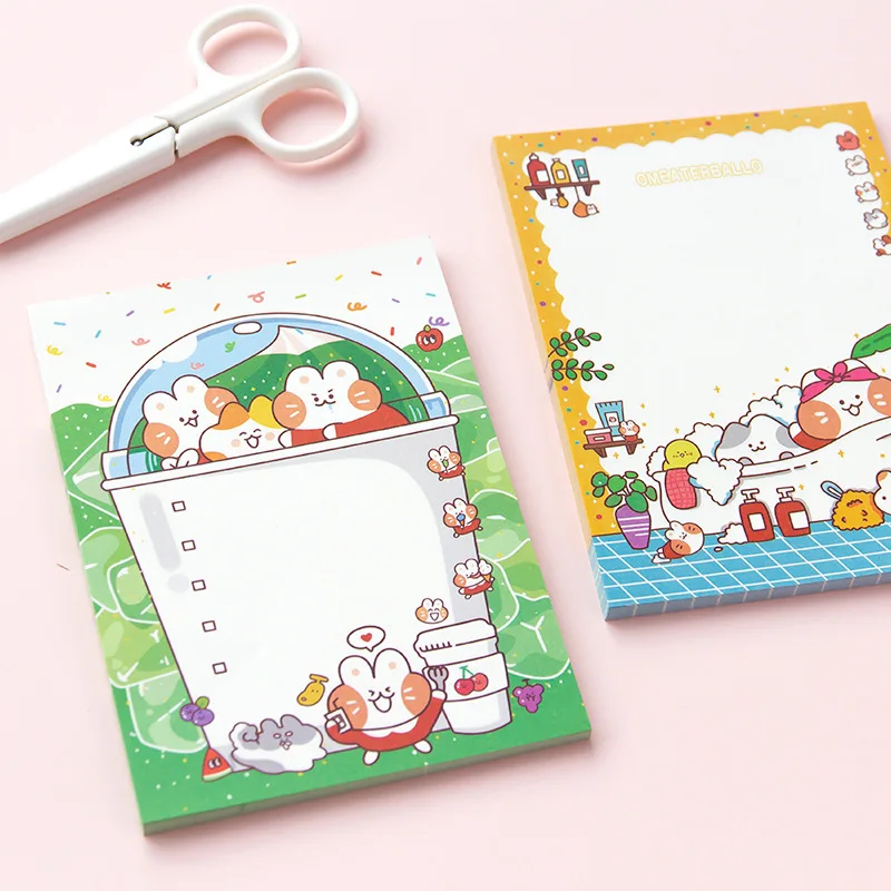 50sheets Korean Cartoon Selling Cute Bunny Cute Memo Pad Small Notebook Student Hand Account Can Tear Memo Message Notebook