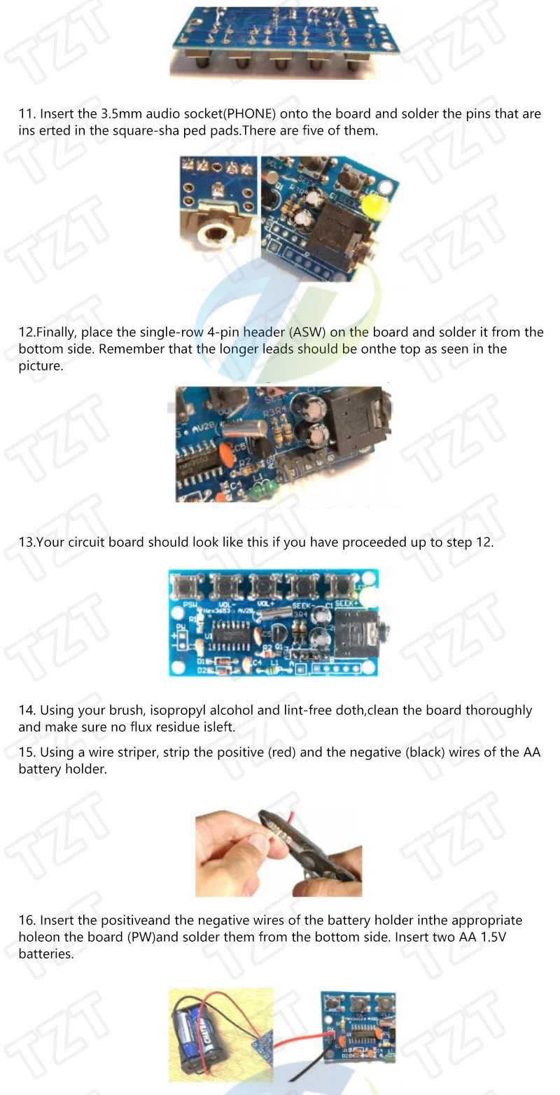 TZT 1/3PCS TZT DIY Elektronik-Bausätze Drahtloses Stereo-FM-Radio-Empfängermodul 76MHz-108MHz DC 1,8V-3,6V – Detail 6