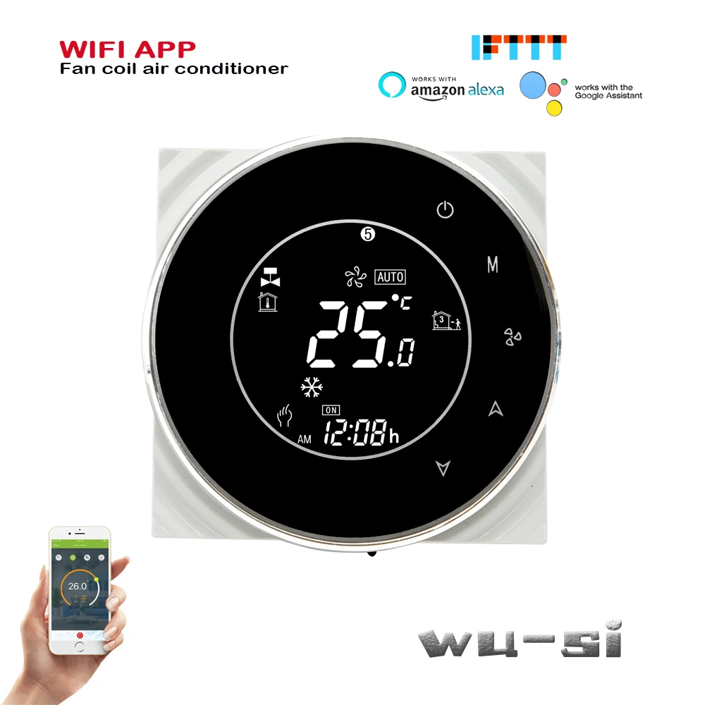 WIFI fan-coil-thermostat- 2 Rohr kühlen oder wärme, 24VAC 95-240VAC