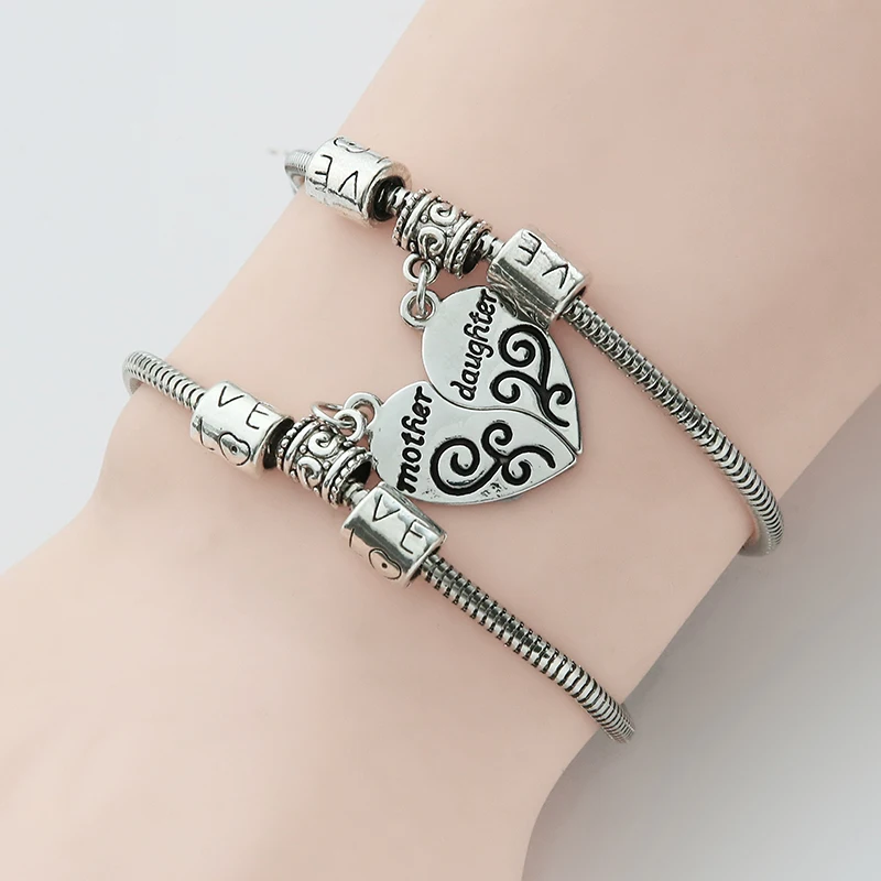 Broken Heart Matching Bracelets Female Hot Love Family Bracelet Mother Daughter Bracelet Jewelry Accessories Mother's Day Gift