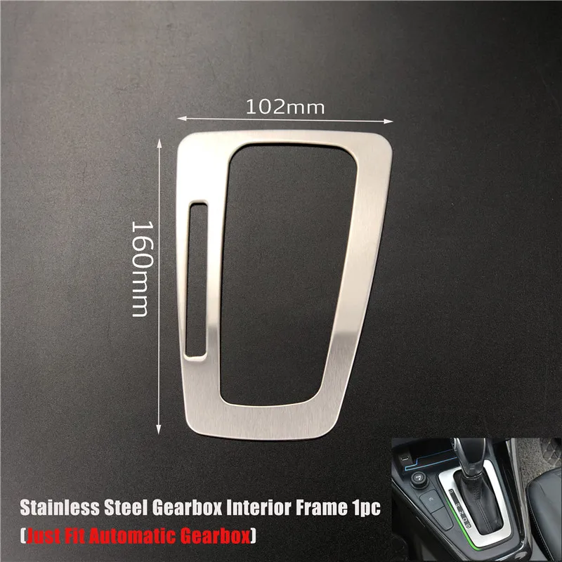 Cotochsun Car styling Stainless Steel Automatic Gearbox Cover Decorative Frame Sticker For Ford Focus 3 Mk3 2015-2018