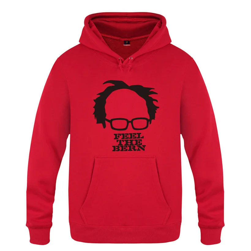 Mens Hoodies Novelty Bernie Sanders Printed Hoodie Men Fleece Long Sleeve Man's Sweatshirt Pullover Tracksuit Oversized Coat New