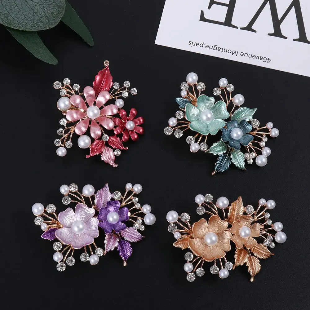 Fashion Headdress Hairpin Ornaments Crystal Hair Clip Alloy Flower Hair Pins for Wedding Bride Headwear