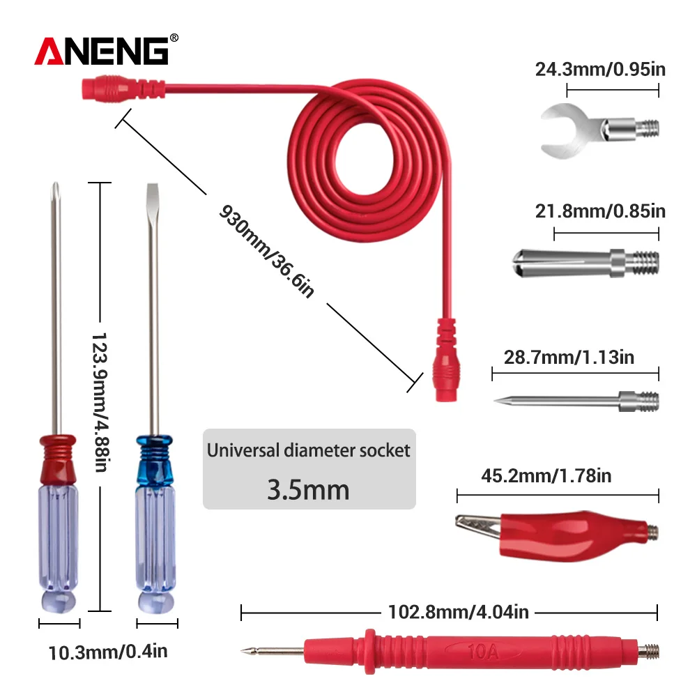 18pcs Tip Needle Multimeter Meter Test Lead Probe Wire Pen Cable Tester 1000V 10A Universal Digital Probe for FLUKE for Vichy