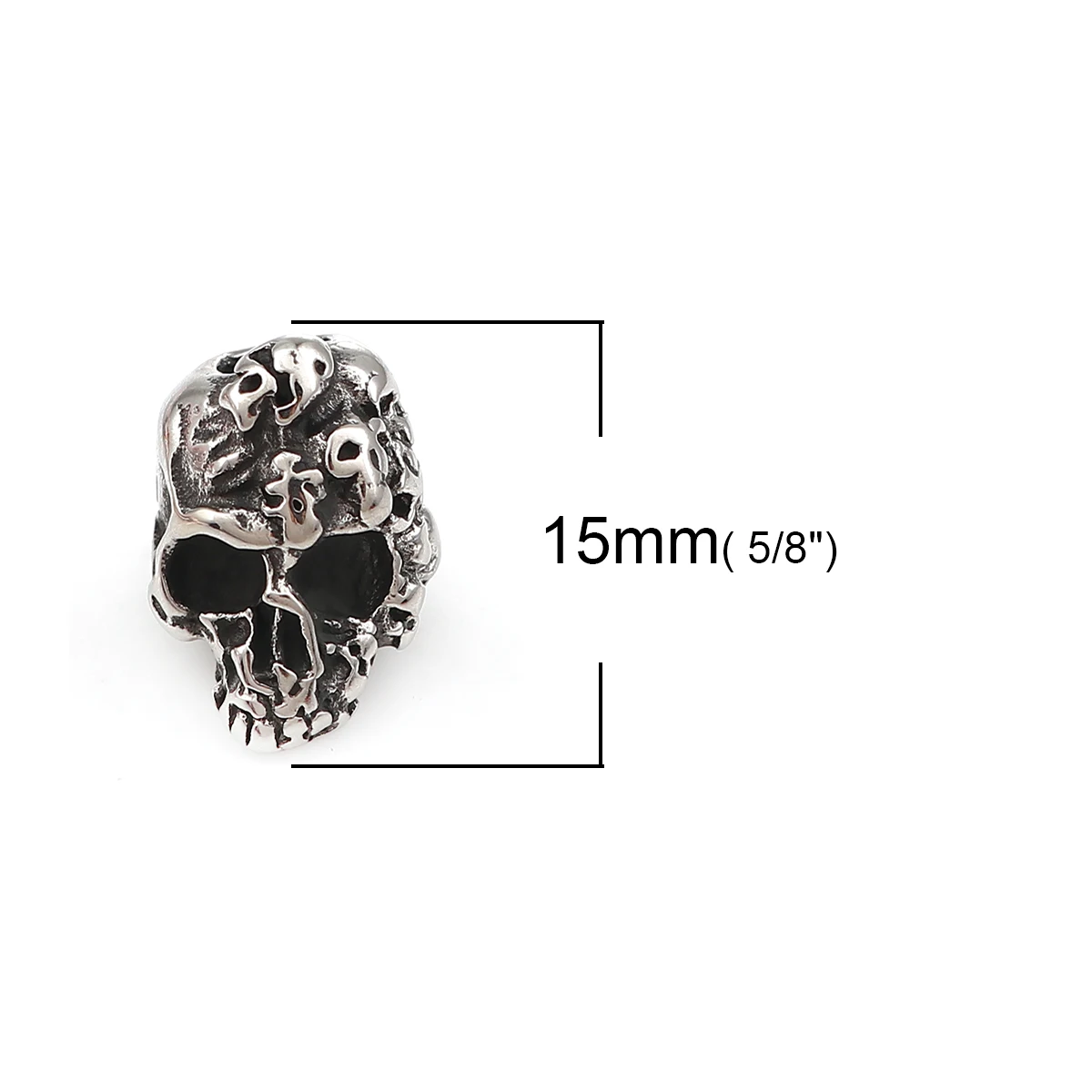 1 Piece 316 Stainless Steel Casting Beads Skull Antique Silver Color For Jewelry Making Diy Accessorie