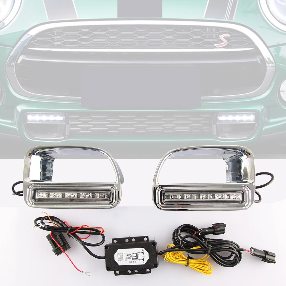 2 pezzi Car Led DRL LED luci di marcia diurna accessori paraurti anteriore indicatore di direzione indicatore giallo 12V daylight per BMW Mini