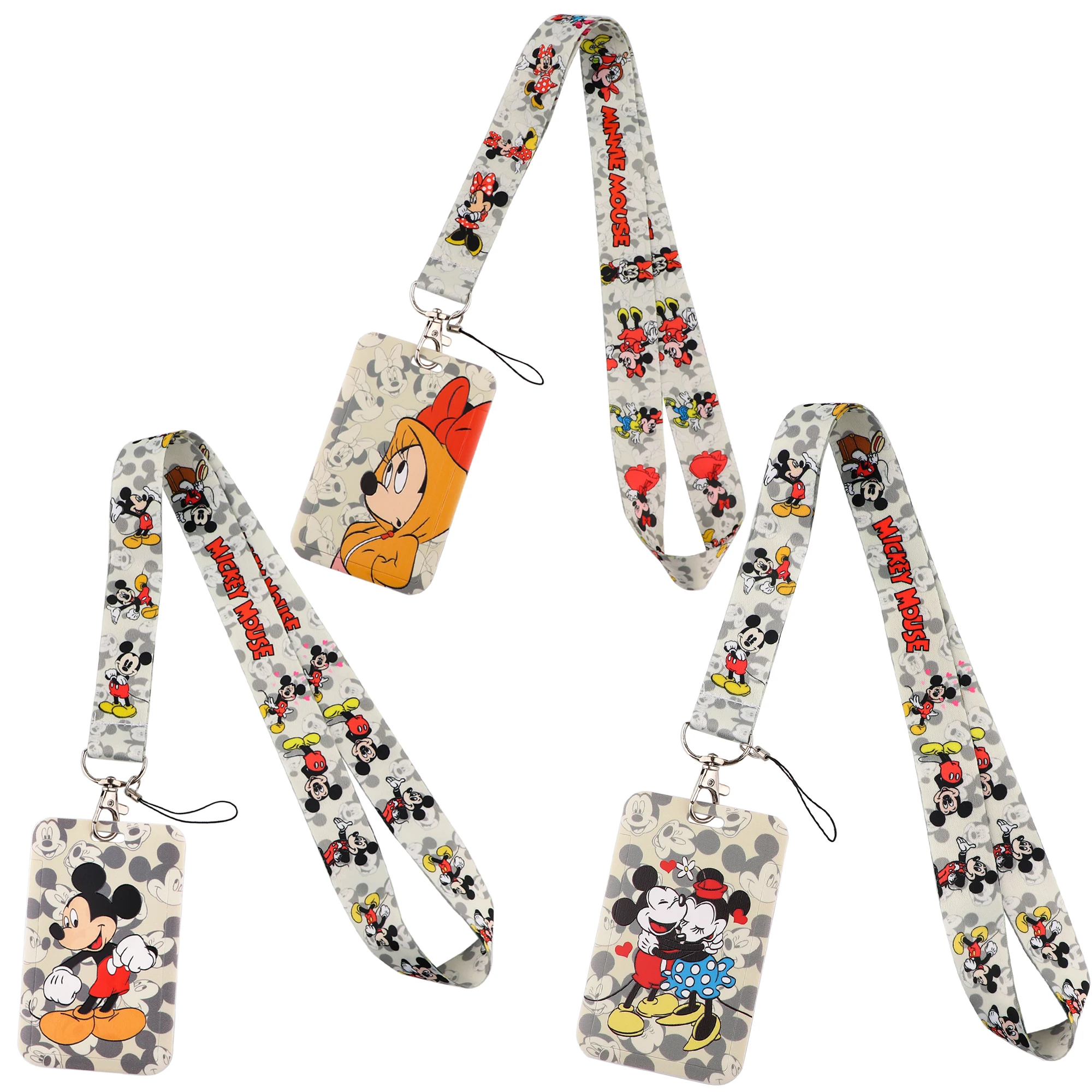 YQ317 Mickey Mouse Lanyard Pooh Bear Phone Rope Toy Story ID Card Badge Holder Princess Neck Strap Cartoon portachiavi Lariat Gift