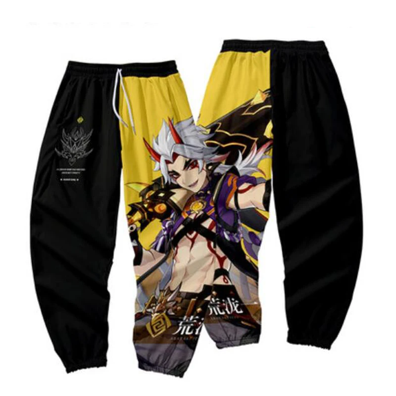 Pantalon de jogging 3D Genshin Impact pour hommes et femmes, pantalons de survêtement Hip Hop, olympiques de cosplay Arataki Itto, FjHarajuku, jeu chaud