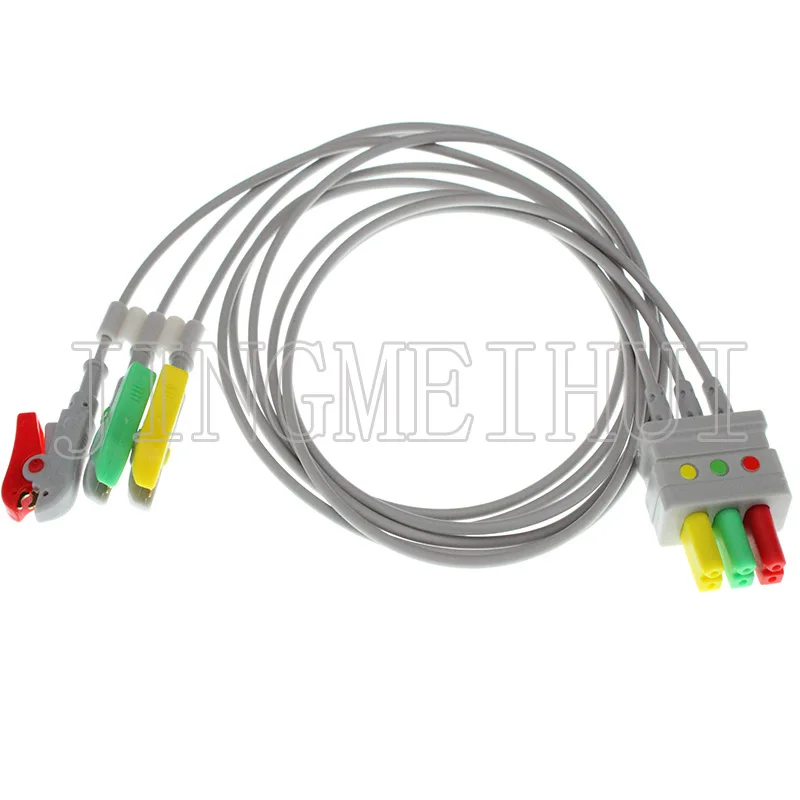 ECG EKG 3/5 leads electrode Leadwire for Siemens/Mindray cable ,AHA OR IEC,Snap/Clip/VET Alligator clip.