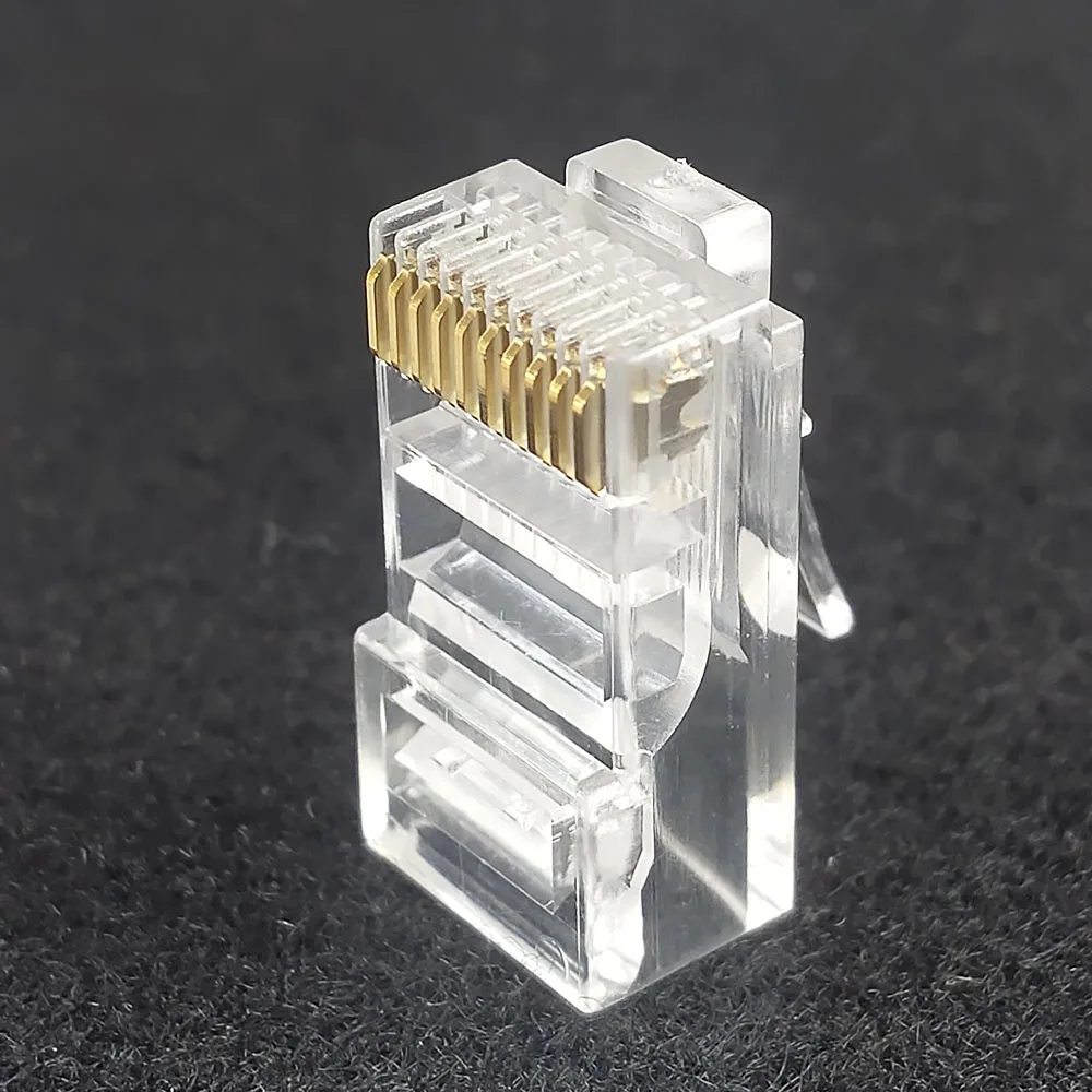 10pcs 10P10C RJ45 RJ48 RJ50 Cat5E UTP Ethernet Connector Network Modular Crystal Plug 10-Pin Network Cable Connector