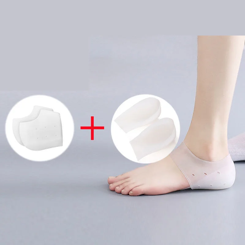 Combination of Invisible Inner Heightening Heel Rear Pad Insole Semi-pad Transparent Bionic Silicone Insoles Unisex 2-11