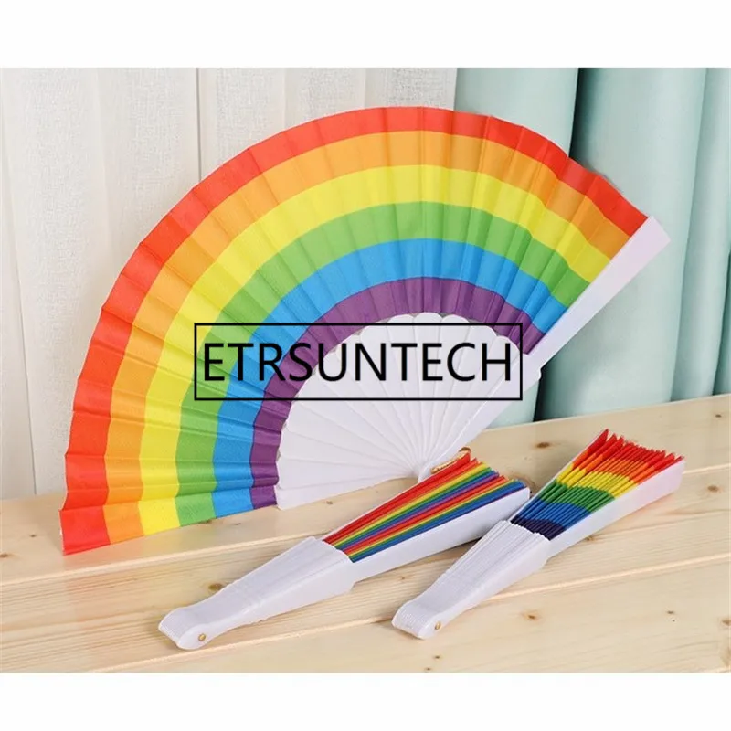 100pcs Folding Spain Pride Festival Style Hand Fan Dance Wedding Party Fabric Folding Hand Fan Accessories