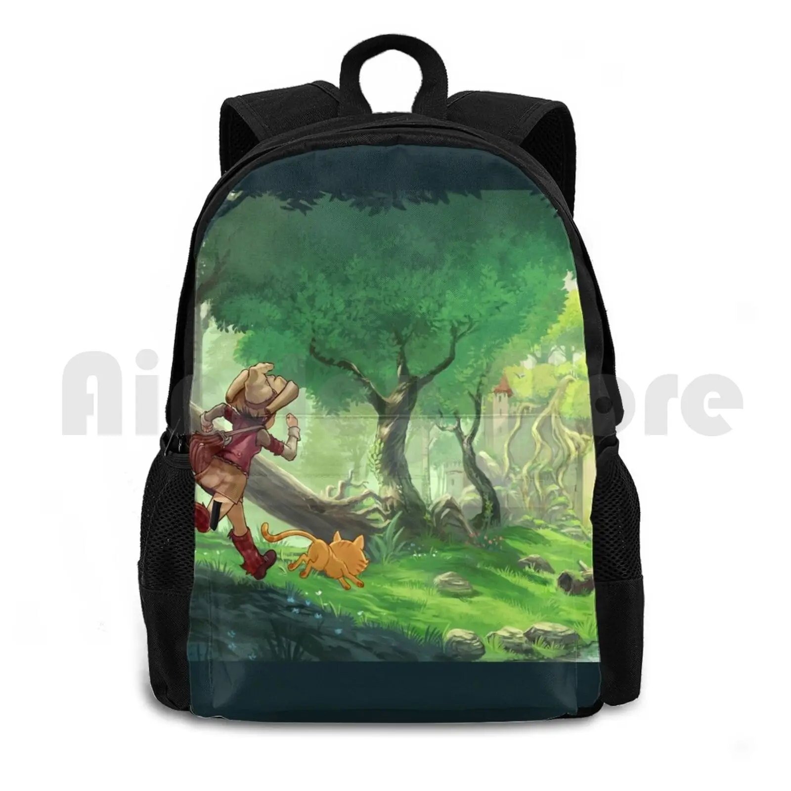 Adventure-Pepper&carrot Official Outdoor Hiking Backpack Waterproof Camping Travel Running Wood Fantasy Cat Witch Pepper Cute