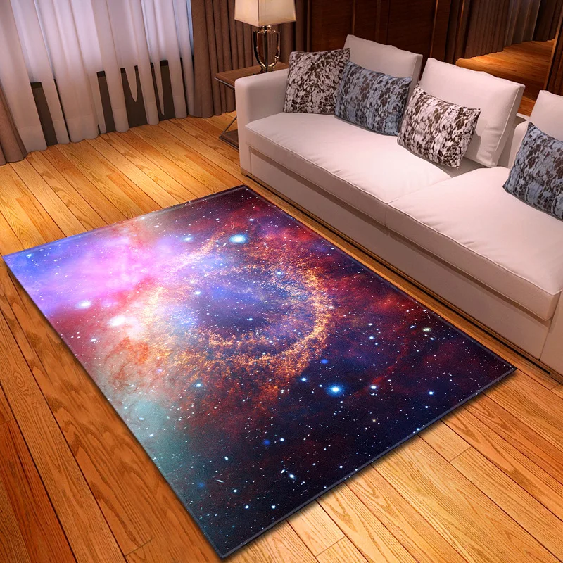 

RULDGEE Polyester Universe Pattern Carpet for Living Room Kitchen Mat Bedroom Carpet Floor Door Mat Decoration Carpet