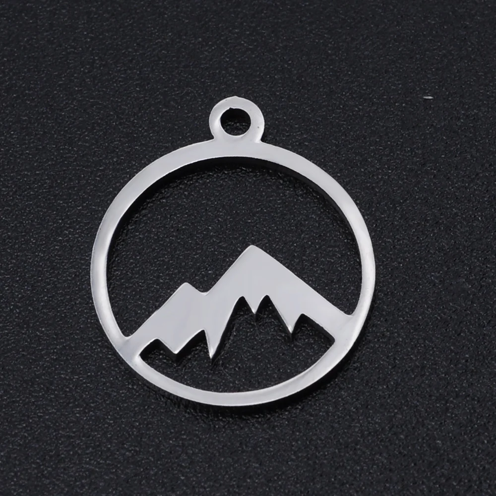 

5pcs/lot 316 Stainless Steel Mountain Charms Wholesale Jewelry Making Charms Bracelets Pendants Top Quality Accept OEM Order