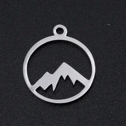 5pcs/lot 316 Stainless Steel Mountain Charms Wholesale Jewelry Making Charms Bracelets Pendants Top Quality Accept OEM Order