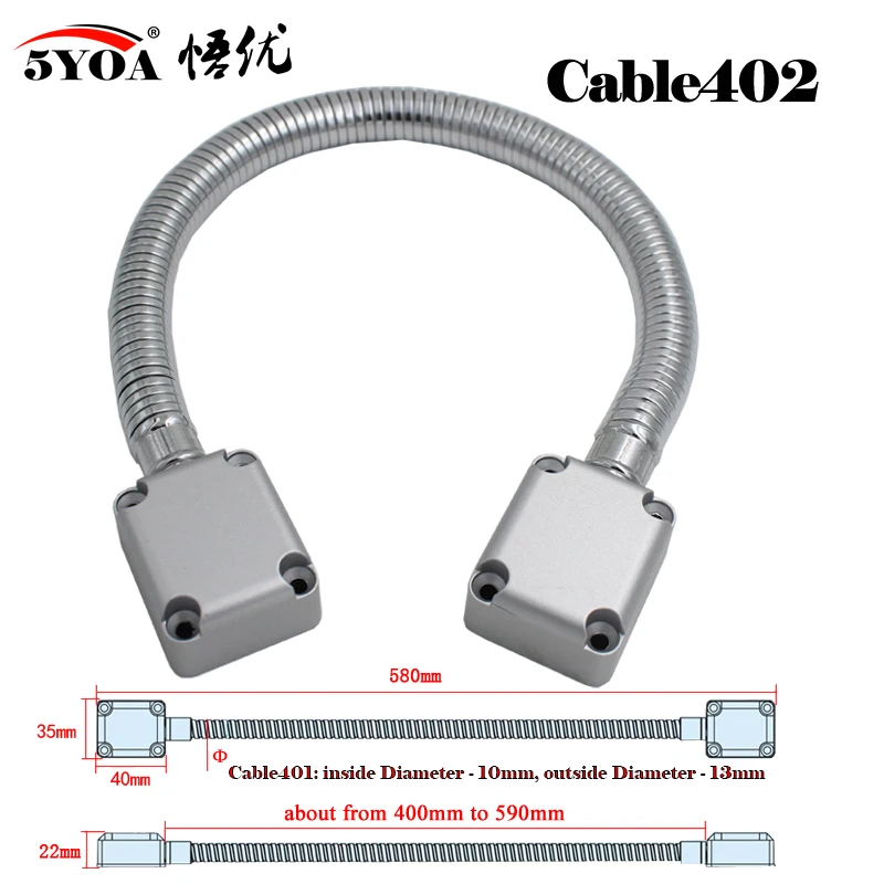 Door Loop Exposed Mounting Protection Sleeve Access Control Cable Stainless Steel Hidden Wire Line Protect Armored Metal Tube