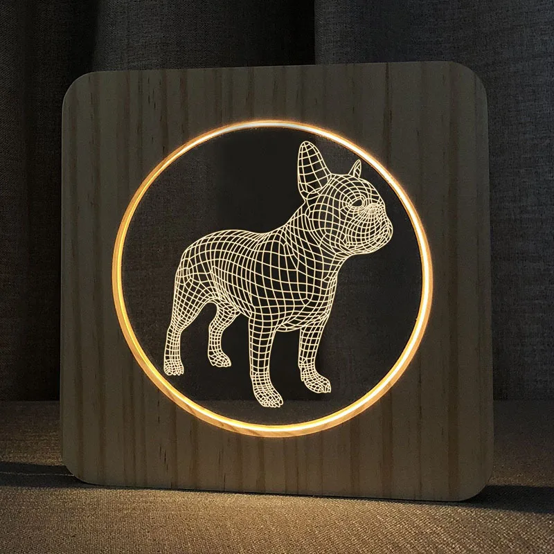 USB 3D Night Light, Creative Bedside Lamp, Explosion Type, LED Wood Lamp, Atmosphere Lamp, Travel Gift, New and strange