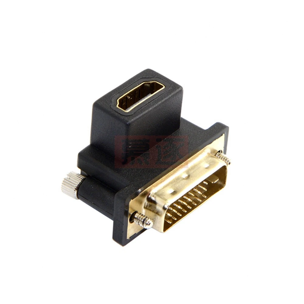 90 Degree Up & Down Angled DVI Male to HD-compatible Female Swivel Adapter for Computer & HDTV & Graphics Card