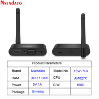 Mirascreen X6W Plus Wireless Miracast 5G 4K Display TV stick adapter 3 in 1 HD VGA AV 1080P wifi Display Receiver Dongle