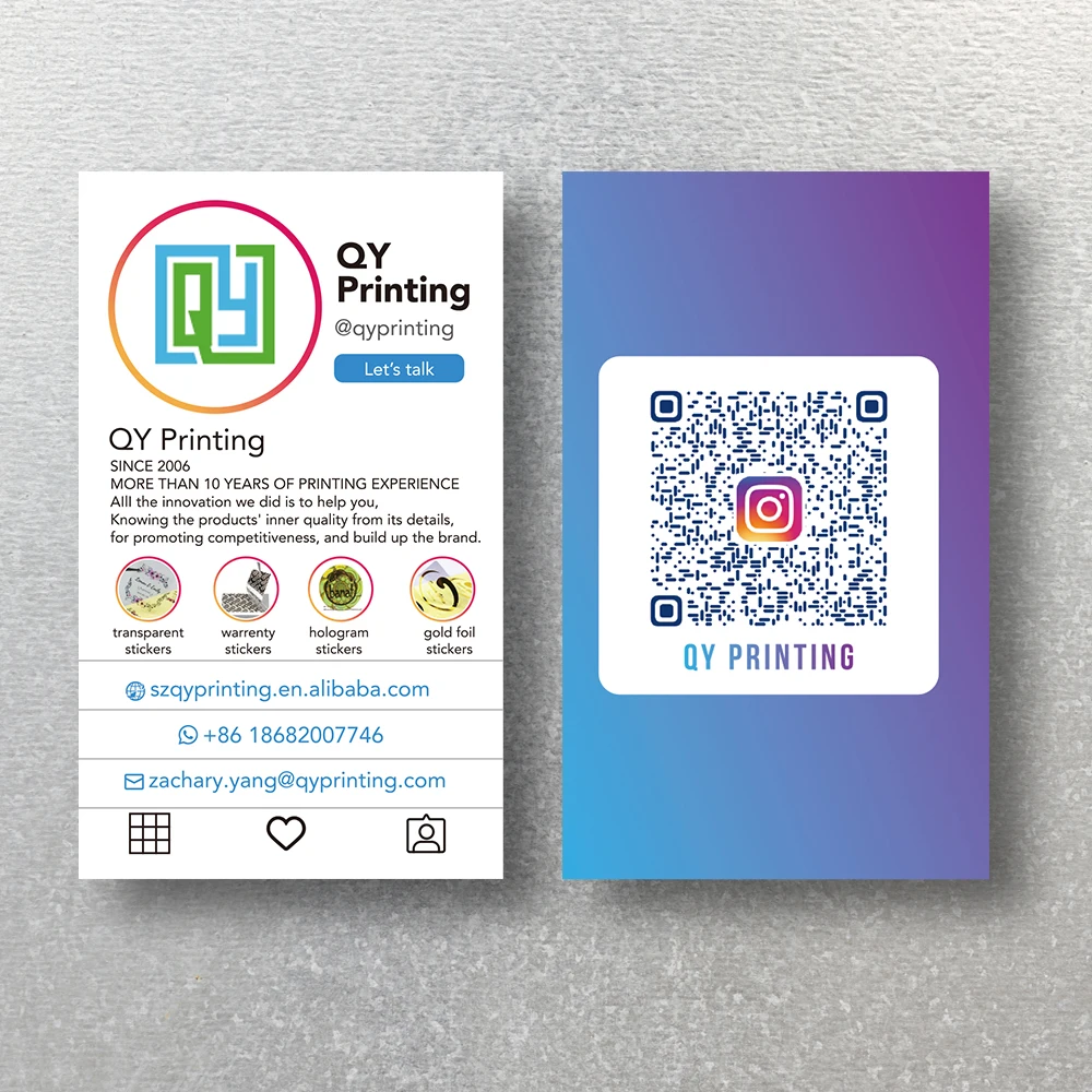 Custom Print Logo Business Name Instagram Style Business Cards 90x54mm 70x70mm 100 Pieces Pack