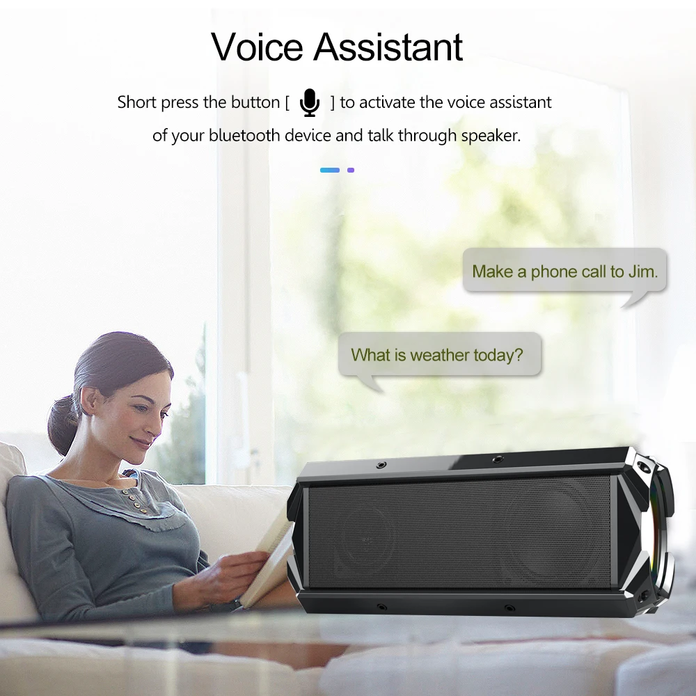 Altavoz Bluetooth portátil para exteriores, Subwoofer estéreo 3D de alta potencia de 100W, inalámbrico, para música, cine en casa, compatible con TWS