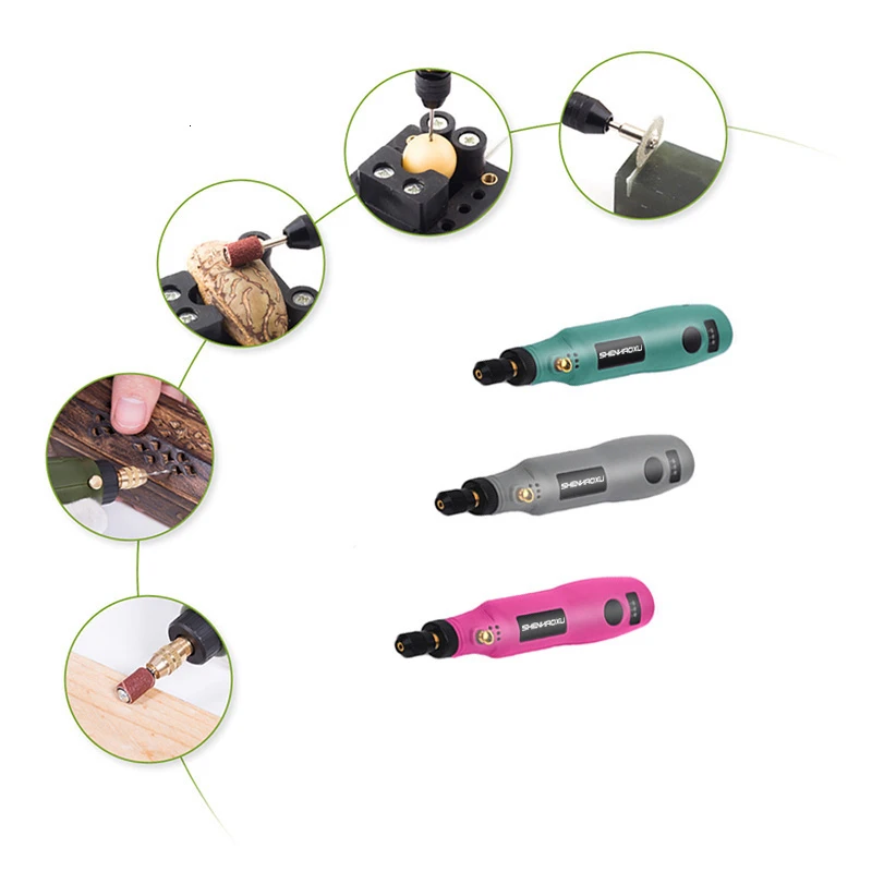 Mini taladro inalámbrico para Dremel Home, herramienta eléctrica de 3,6 V, conjunto de accesorios de pulido, bolígrafo de grabado