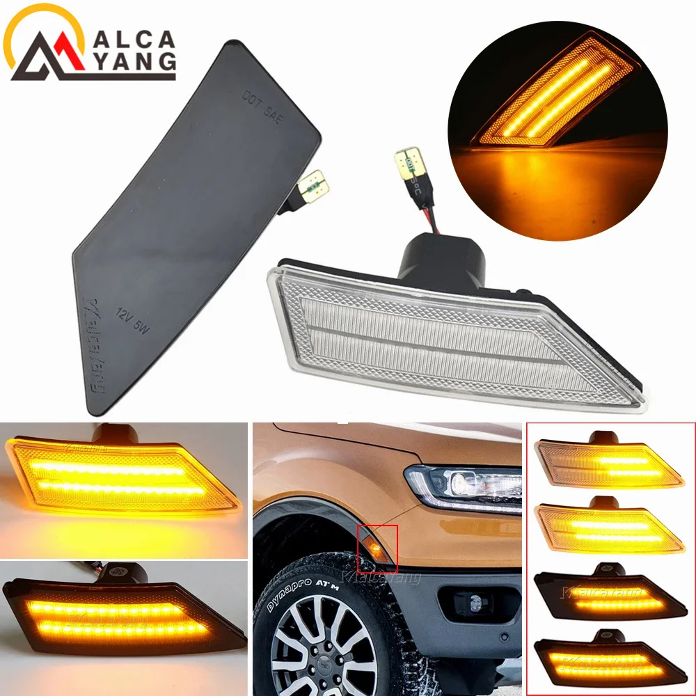 Последовательный динамический фонарь для переднего бампера, указателя поворота для Ford Ranger XL XLT lrobot 2019 2020
