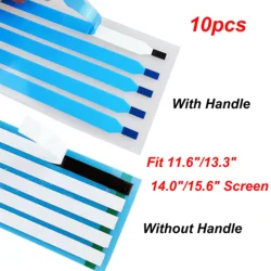 10pcs New Pull Tabs Stretch Release Adhesive Strips for LCD Screen with/without Handle - Black/White