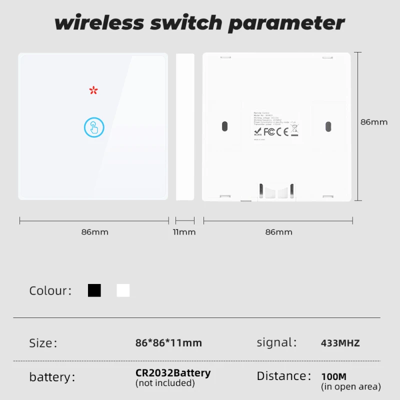 WiFi+RF 433MHZ Tuya Smart Touch Switch Module Wireless Wall Switch Controller Breaker Module Support Google Home Amazon Alexa