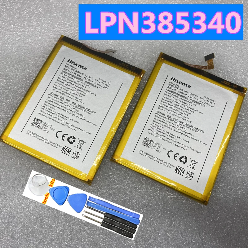 

Оригинальный Аккумулятор для Hisense, 3400 мАч, LPN385340, HLTE300T, E77, E77M, H10, H11, HLTEM800, мобильного телефона