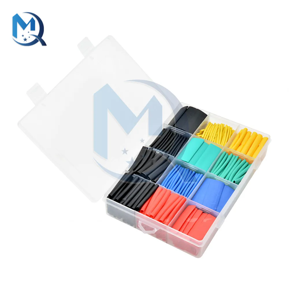 560PCS 2:1 Heat Shrink Tube Polyolefin Assorted Electric Insulation Heat Shrink Tube Wire Cable Sleeve Kit Heat Shrinkable Tube