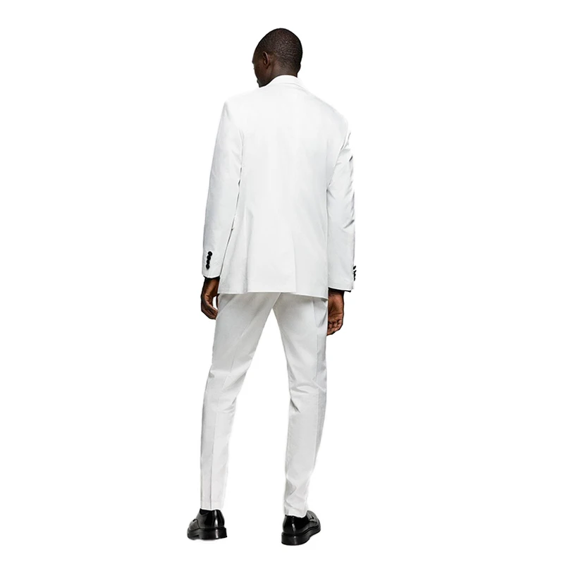 Costume deux pièces blanc pour homme, costume pour marié, meilleur homme, tenue d'affaires, robe de bal, robe de soirée (veste + pantalon)