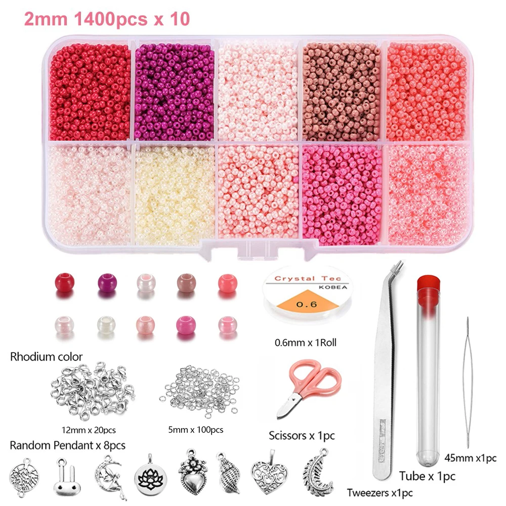 14000pcs Czech Glass Seed Beads Belt Box Set Charm Beading For DIY Earring Bracelet Necklace Jewelry Making Accessories Kits image 6