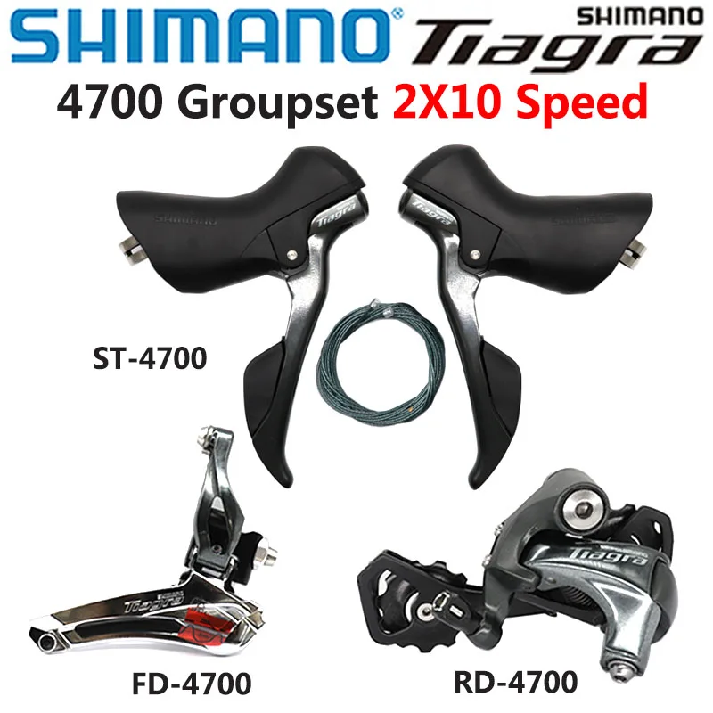 AliExpress Shimano SHIMANO Tiagra 4700 Groupset ROAD Bicycle 2x10 Speed ST 4700 Shifter + FD 4700 Front Derailleur + RD 4700 Rear Derailleur