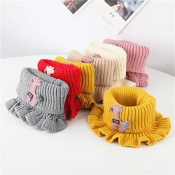 KLV Toddler Kids Children Knitted Neck Scarf Cartoon Giraffe Crochet Warm Collar Circle Baby Snood Boys Girls Winter Scarf