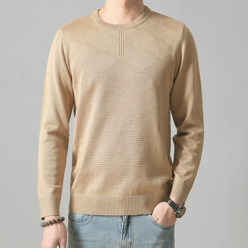 Fall Winter Classic Sweater For Men Korean Style Streetwear Simple All-Match Comfortable Fit Warm High Quality Cotton Knit Tops