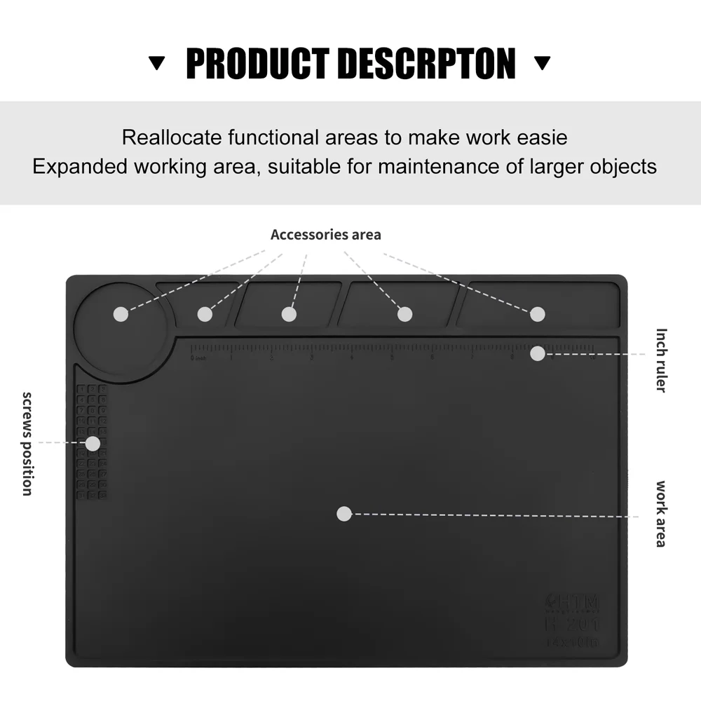 Wärmedämmung Pad ESD Löten Arbeits Matte Magnetische Silikon Matte Reparatur Hitzebeständige Plattform für BGA Löten Station