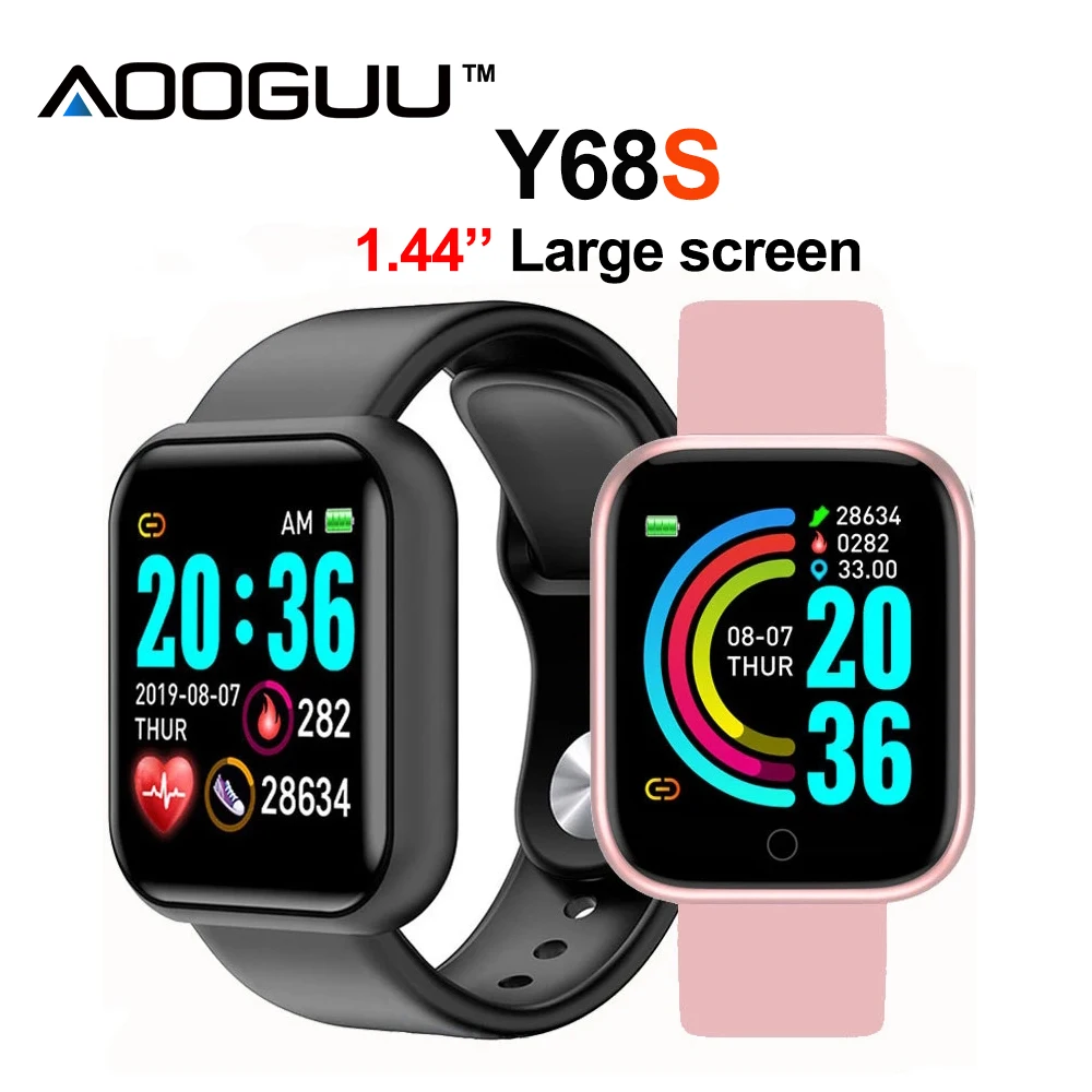 Y68S Smart Watch Wristwatches Smartwatch Electronic Clock Fitness Monitor Men Reloj inteligente for Relogio