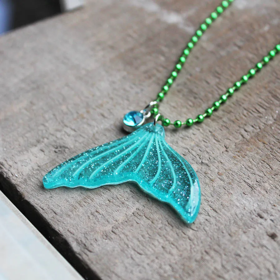 NEW Mermaid GLOW In The DARK  Luminous Mermaid Tail Pendants & Necklaces Amulet Sweater Gift For Girls Women