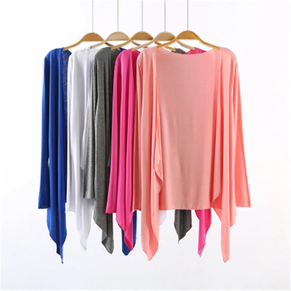 2024 Fashion Spring Summer Women's Modal Sweater Slim Sun Protection Clothing Outerwear Black White Gray Red Pink Cardigan Tops