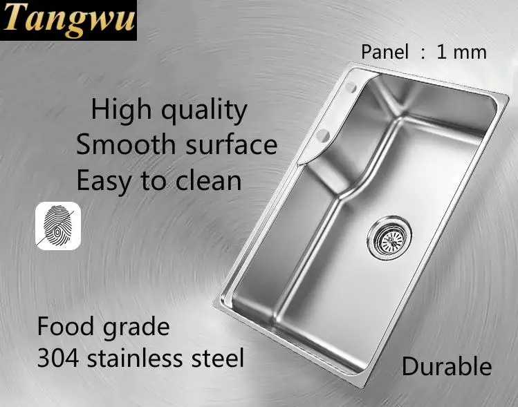 Free shipping Standard kitchen single trough sink durable food-grade stainless steel wash the dishes luxury hot sell 700x450 MM