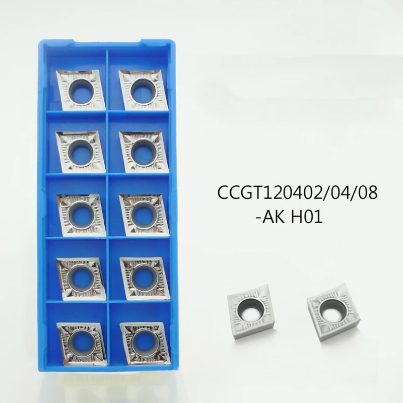 CCGT 060204   H01 CCGT09T302 09T304 09T308 -AK CCGT 120402 -AK H01100% شفرة أصلية عالية الجودة من كربيد CNC