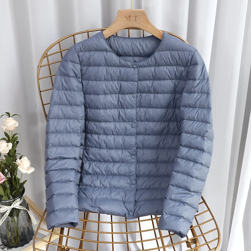 Women Ultra Light Down Jacket 90% White Duck Down Slim Coat Thin Inner Bottoming Short Garment Autumn Winte Outwear