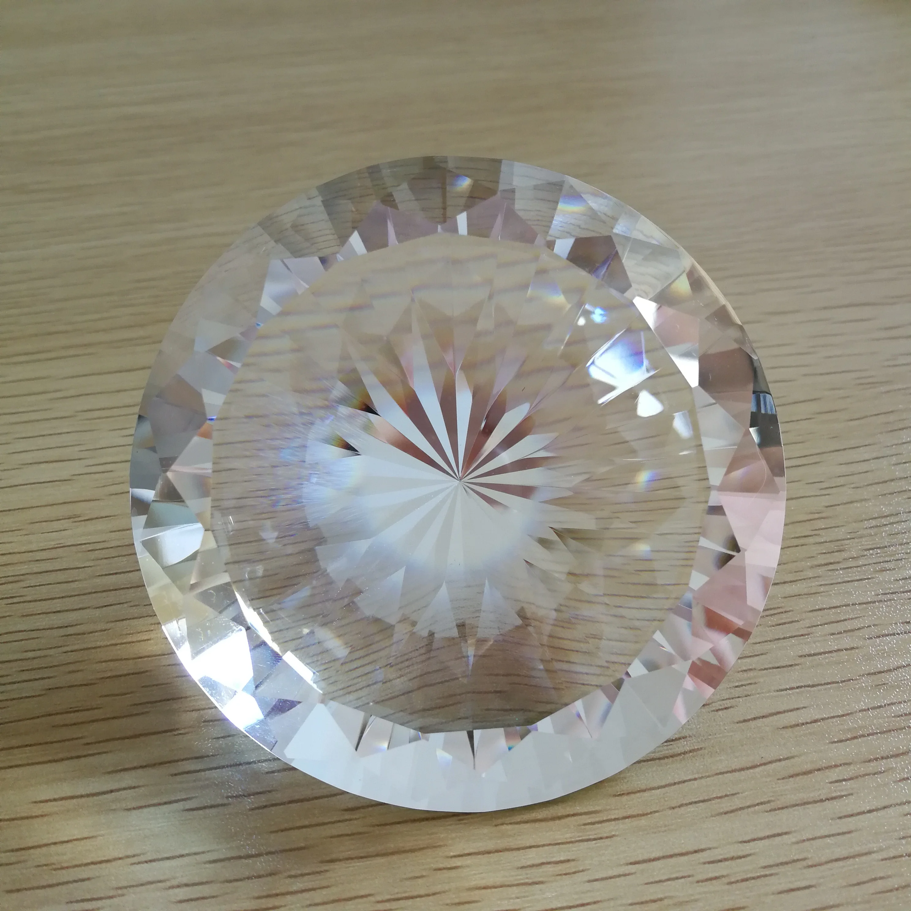 Transparent Color 70mm Crystal Diamond One-Sided/Multifaceted 1 Piece Feng Shui Glass Paperweight Home Decor