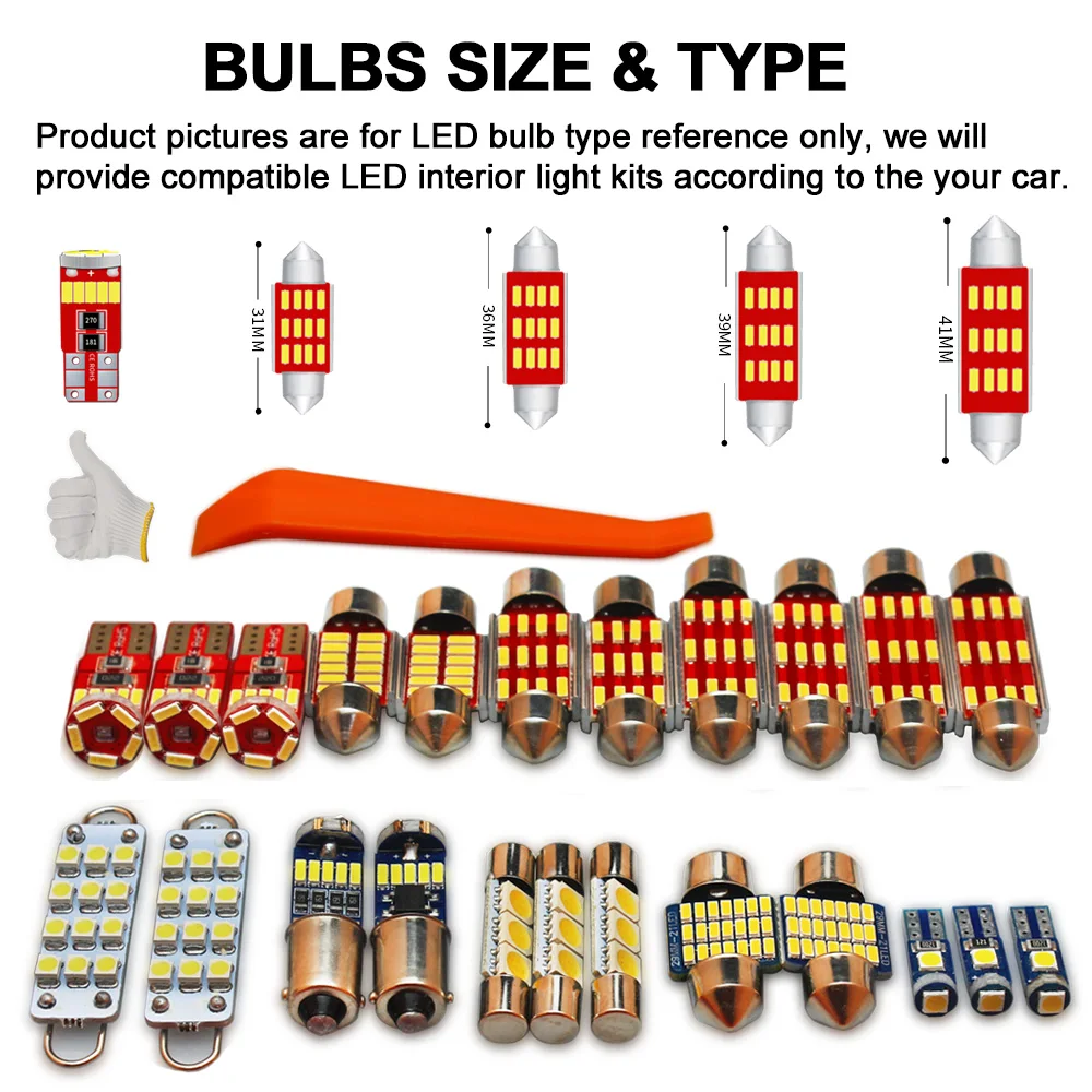 MDNG 17Pcs LED Interior Map Dome Reading Bulbs Light Kit For Toyota Tundra 1999-2000 2001 2002 2003 2004 2005 2006 Signal Lamp