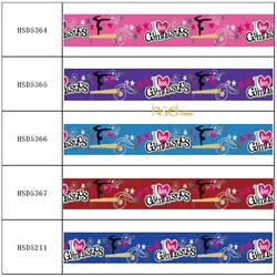 HSDRibbon custom Gymnastics pattern 16MM 22MM 38MM 50MM 75mm Heat transfer printed Grosgrain Ribbon 50Yards/Roll