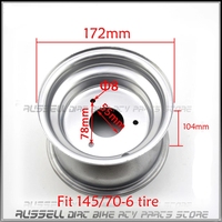 6-Inch Iron 3 -Hole Wheel Rim Fit for 145/70-6 13x5.00-6 13x6.50-6 Tires ATV Vacuum Rim 110cc 125cc Karts Lawn Mowers ATV