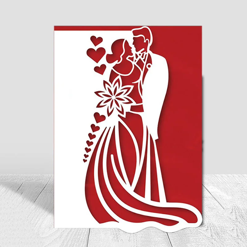 Couple Wedding Valentine\'s Day Invitation Metal Cutting Dies Stencil Scrapbooking DIY Album Paper Card Embossing Decor Craft