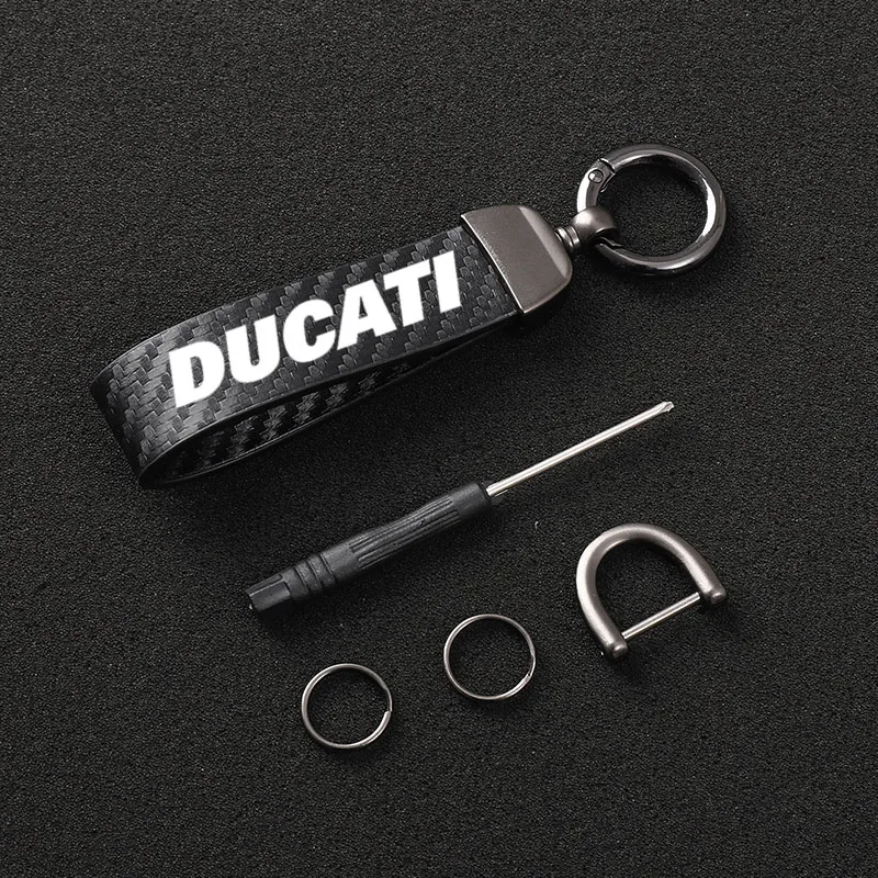 Leather Motorc keychain Horseshoe Buckle Jewelry for Ducati 796 795 821 Monster 696 400 Diavel Multistrada Scrambler accessories